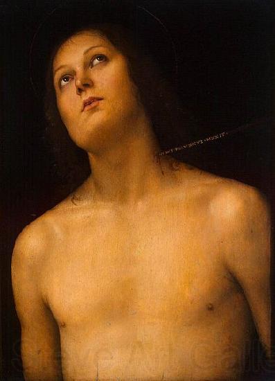Pietro Perugino Bust of St Sebastian Spain oil painting art
